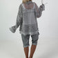 Jeansjacke mit floralem Netzeinsatz - grau ( lieferbar ab 26.05.26)
