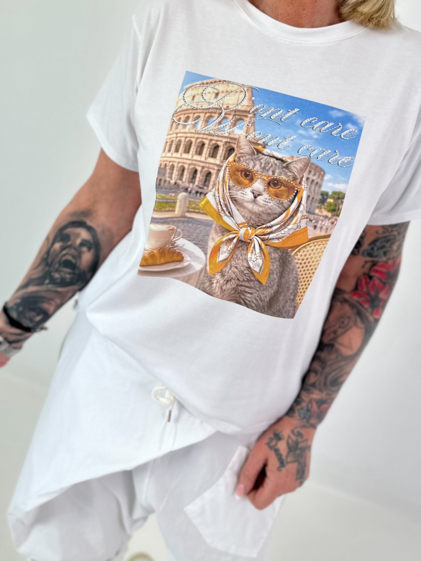 T-Shirt Don´t Care - weiss