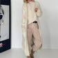 Strickmantel mit Pailletten - beige