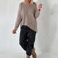 Weicher oversized Basic Pullover - taupe