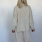 Weicher Grobstrickpullover mit Stehkragen - beige