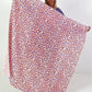 XL Musselin Tuch mit Leo Muster - weiss-neonorange-flieder