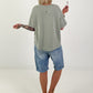 Ruched hem T-shirt - khaki