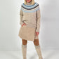 Turtleneck sweater model "Scandinavian Shine" - beige-blue