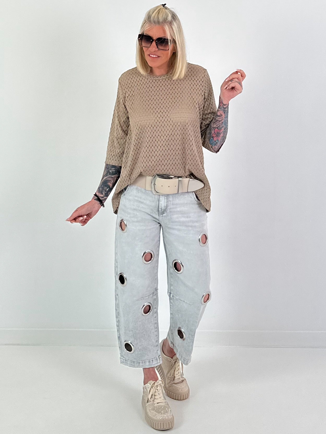 Half-sleeve T-shirt - taupe