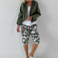 Ballon Jacke mit raffiniertem Kragen - oliv