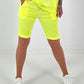 Kurze Hose mit Bindeband - neongelb
