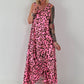 Leo Sommerkleid mit Raff-Detail - neonpink