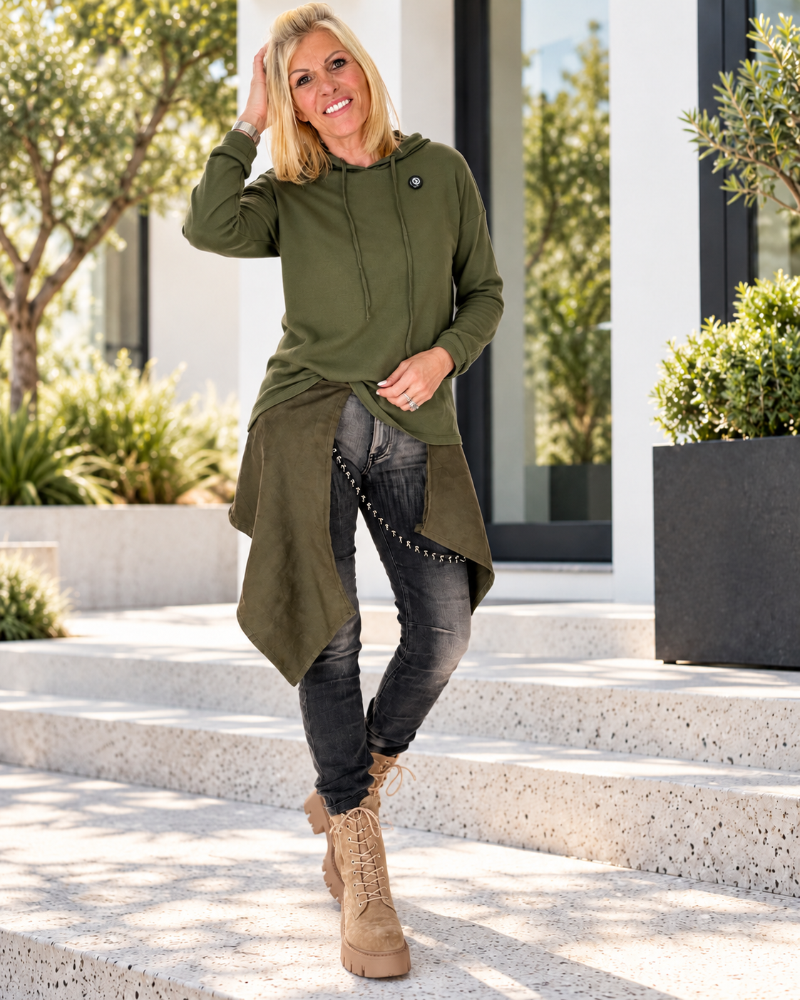 Waist Wrap in Wildlederoptik - oliv