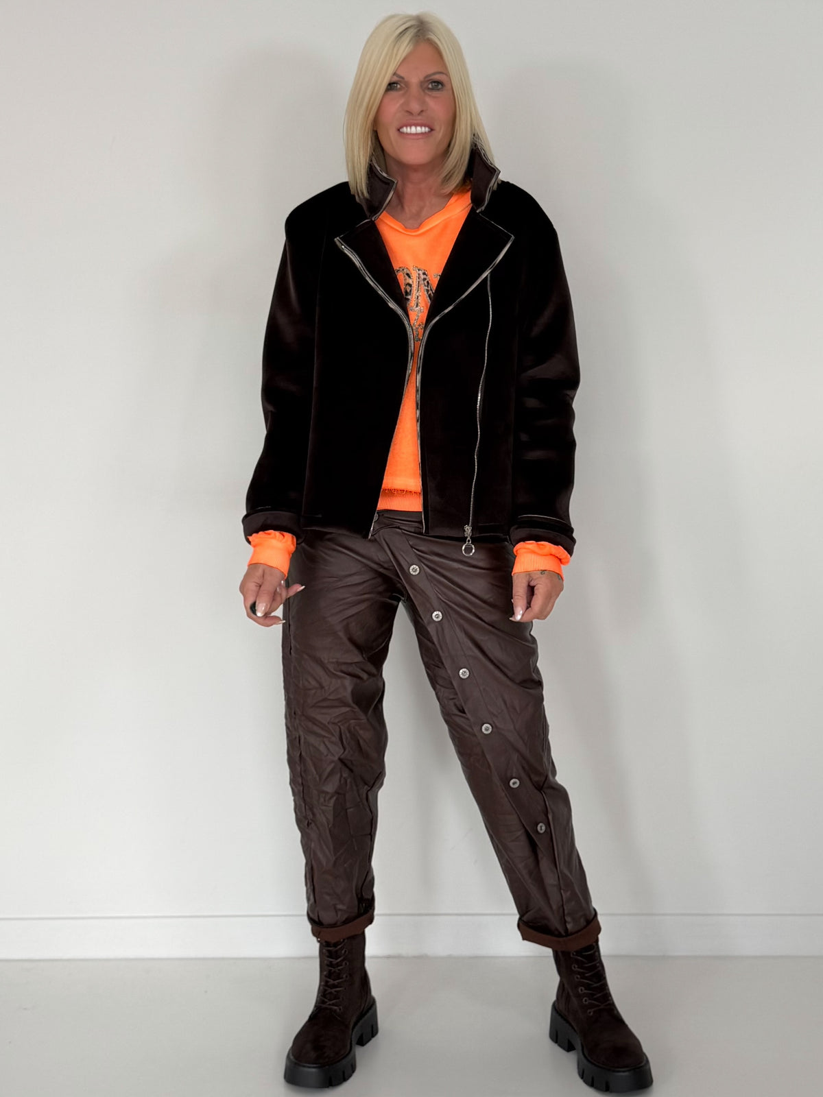 Biker Jacke - mokka
