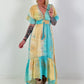 Ibiza Dress with Sequins and Ruffles - turquoise-yellow-multicolored