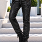 Hose Materialmix mit Pailletten - schwarz
