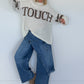 Oversized Strickpullover Dont Touch Me - ecru-taupe