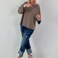 Sweatshirt mit Leo-Print - taupe
