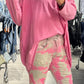Jeans model "Pink Noise" - gray-neon pink