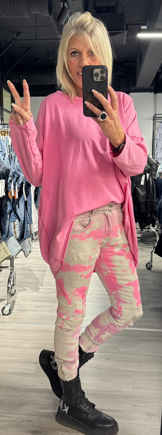 Oversized Shirt Modell "Slouch" - pink