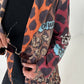Printed blazer with rhinestones - leo - multicolored