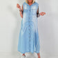 Hooded denim dress - light blue