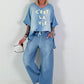 Wide leg jeans - blue
