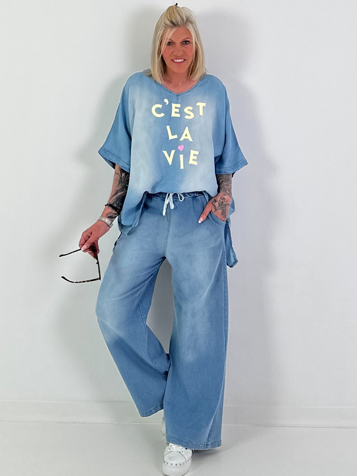 Wide leg jeans - blue
