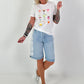 T-Shirt with Cocktail Print - White