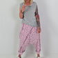 Baggy Trousers with Leo Overlay - Pink