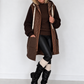 Oversized Jacke im Materialmix - mokka