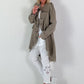 Oversized Leinen Military Blazer - taupe