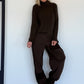 Basic Rollkragenpullover - mokka