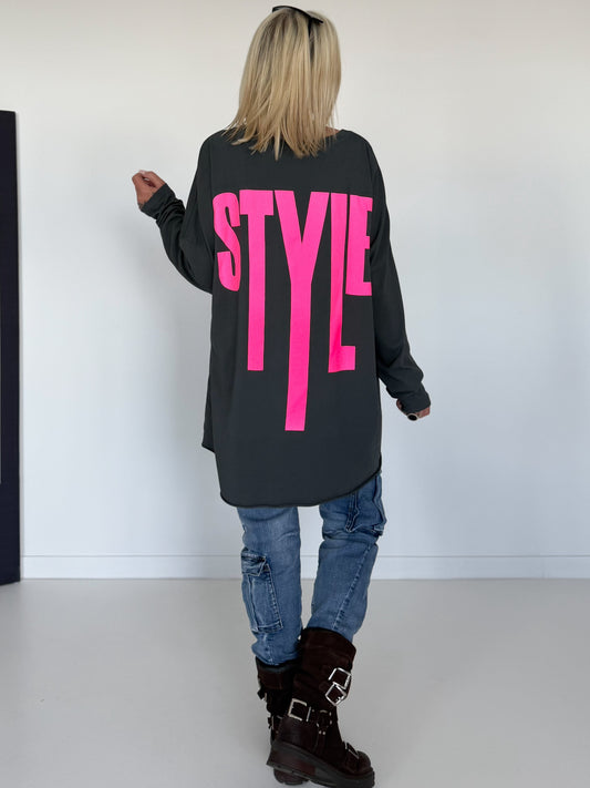 Oversized Shirt Style - anthrazit