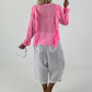 Tunika zum Binden mit Volants - neonpink