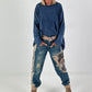 Oversized Shirt stone washed - blau