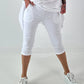 Capri Hose mit Bindeband - weiss