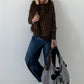 Stylische fake Fell Weste - mokka