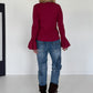 Shirt mit Trompetenärmelchen - burgundi