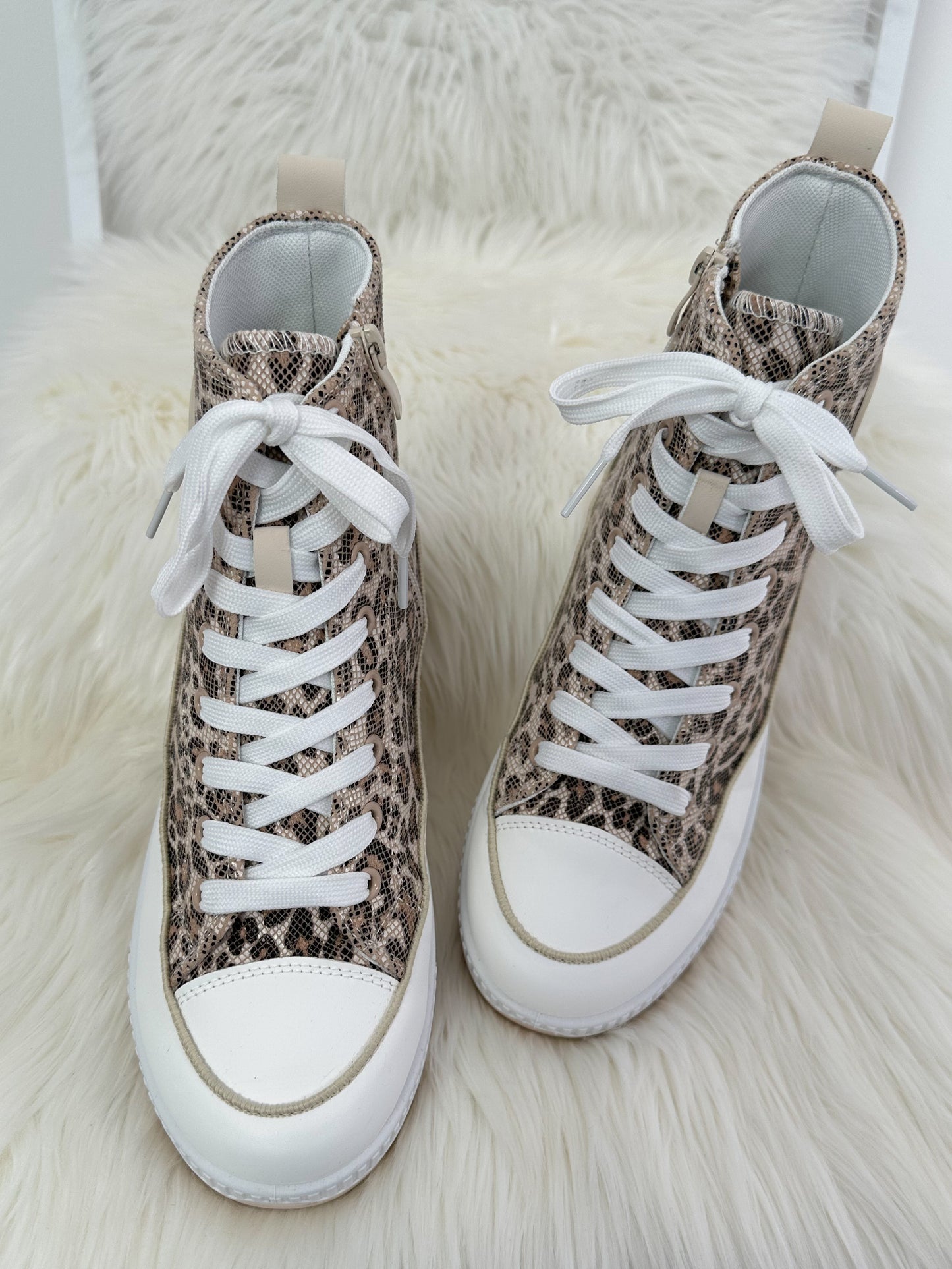 High Sneaker Leo - weiss-beige