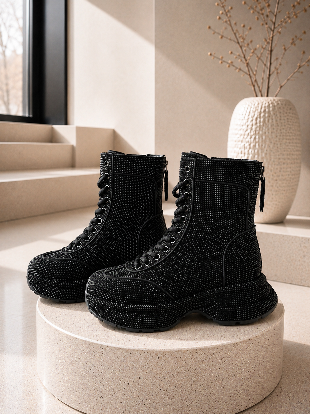 Bootie sparkle allover - black