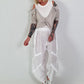 Rib Top with Blouse Layering - white-beige