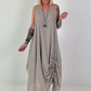 Sommerkleid mit Raff-Detail - taupe