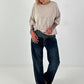 Half-sleeve shirt with stylish outer seams - beige