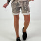 Sweat Short Camouflage mit Nieten - beige-mehrfarbig