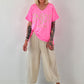 T-Shirt Smile - neon pink