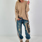 Oversized Shirt stone washed - camel (lieferbar ab ca.14.08.26)