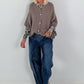 Oversized cardigan with refined details - taupe