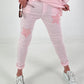 Pants with stars - pink