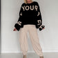 Sweater mit Strickeinsätzen - schwarz
