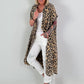 Blouse dress with leopard print - camel