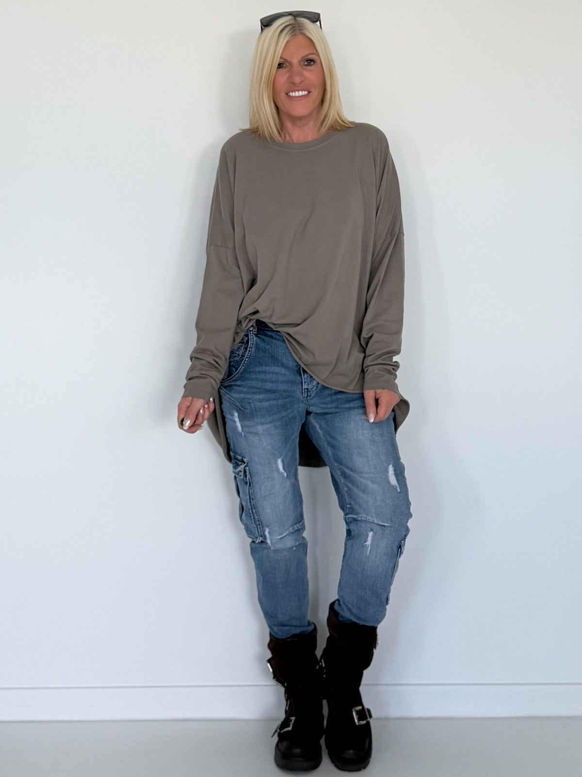 Oversized Shirt Style - taupe