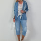 Jeans Blazer mit Ösendetails