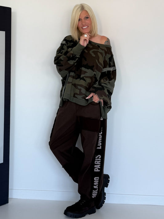 Camo-look sweater - olive-mocha-multicolored